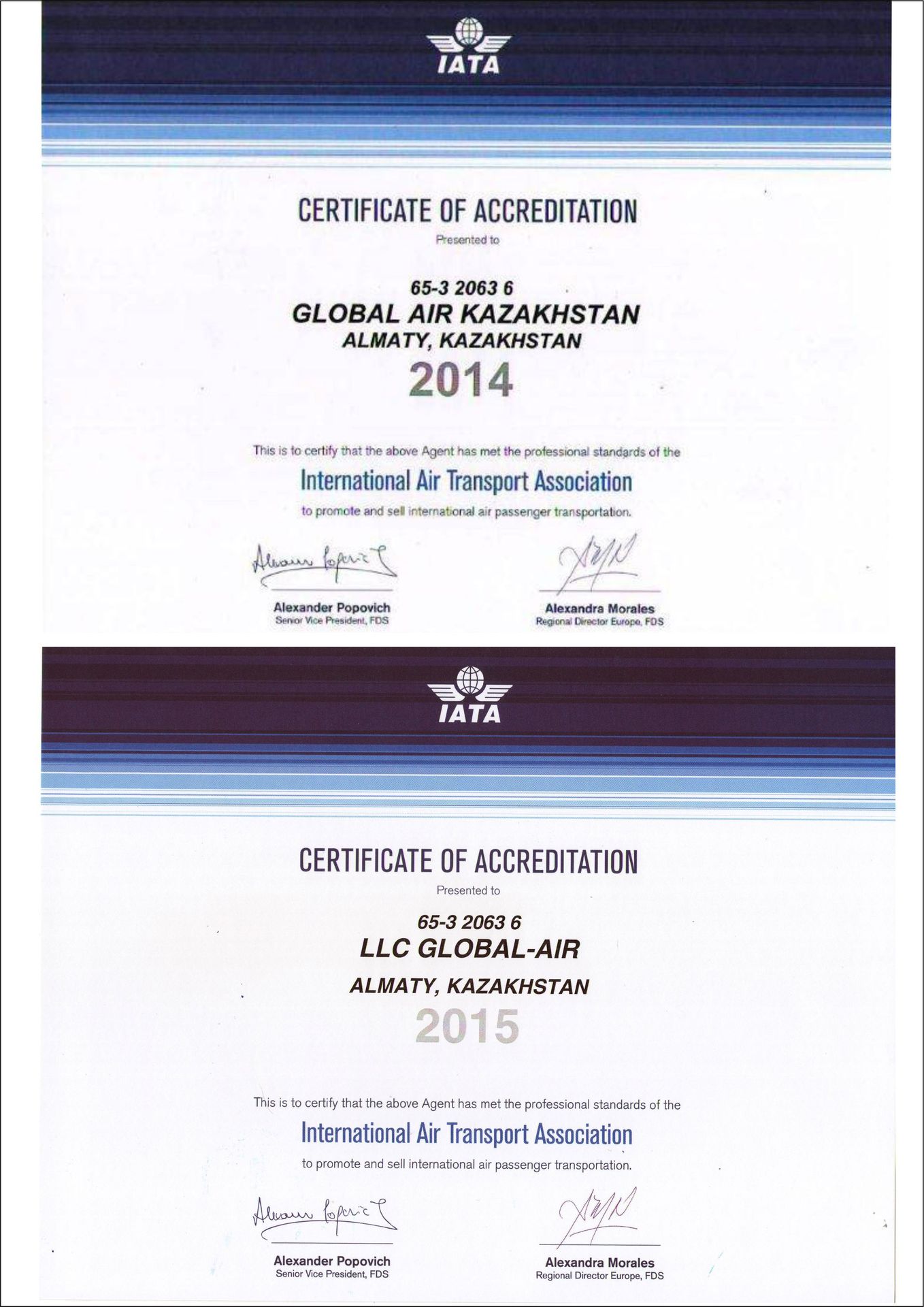 Лицензии IATA 2014 / 2015